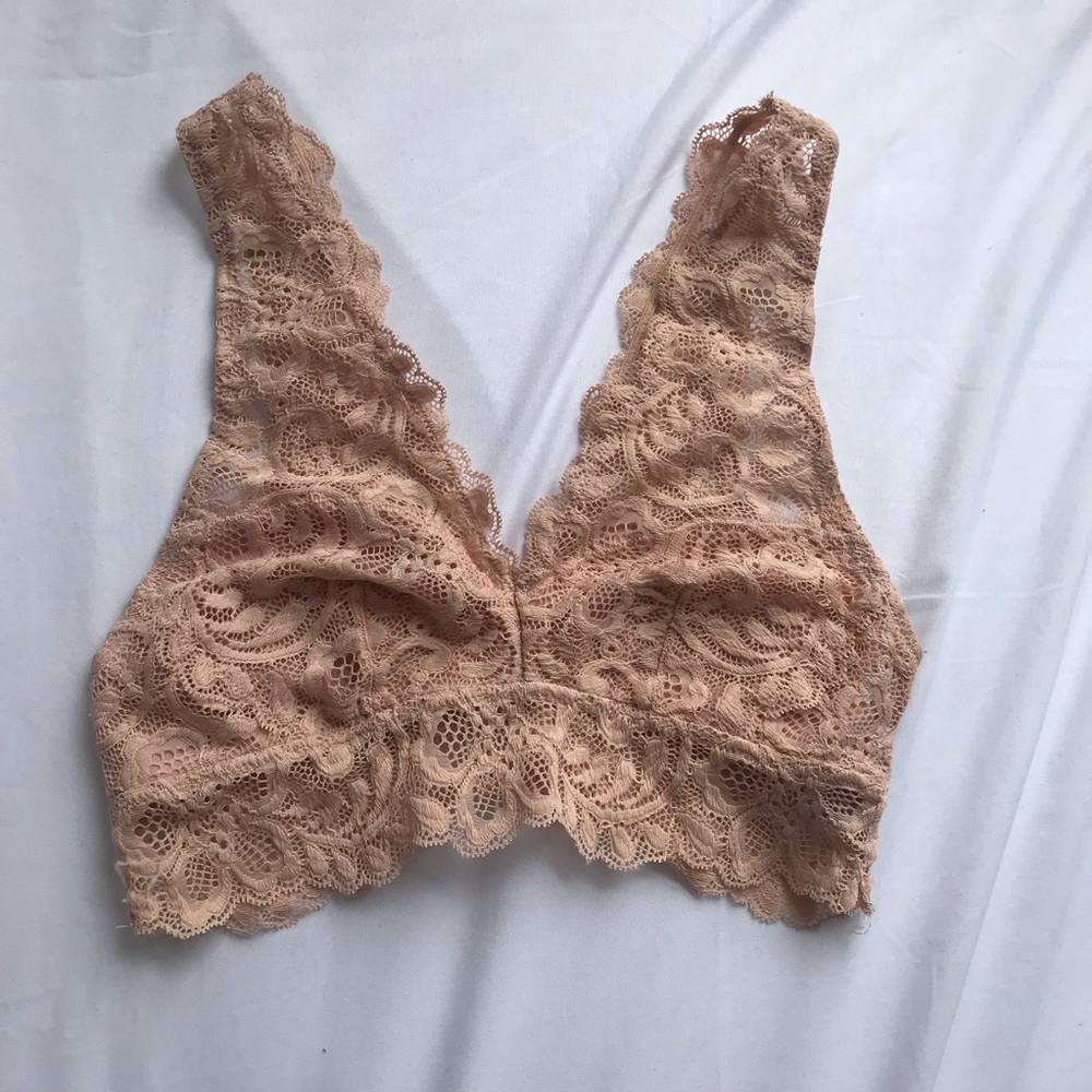 Nude Light Pink Lace Bralette size estimated Small